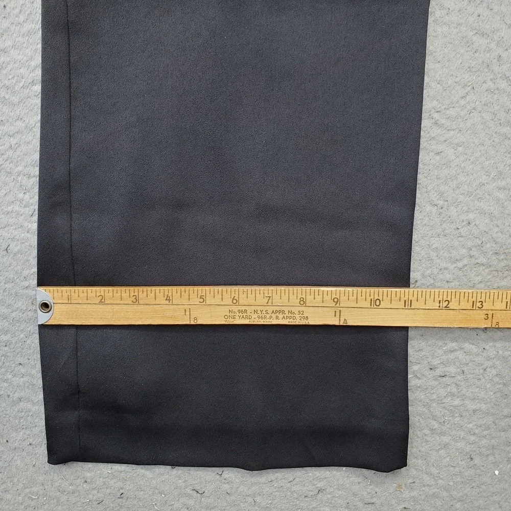 Chico's Dressy Blocked Pants Womens 12 Black Formal‎ Oxford Flat-Front Wide-Leg